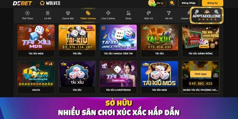 Sở hữu nhiều sân chơi xúc xắc hấp dẫn